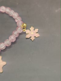 Image 5 of 3pc stacked Crystal Pink Christmas Bracelet