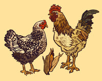 Image 1 of Hen and rooster keychain