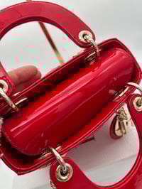 Image 6 of Christian Dior Mini Lady Dior Red Patent Cannage Calfskin Bag