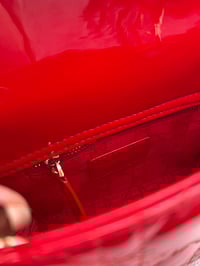 Image 16 of Christian Dior Mini Lady Dior Red Patent Cannage Calfskin Bag