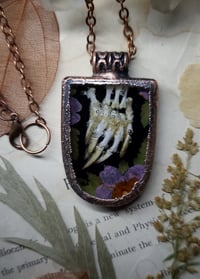 Image 3 of Turtle Claw and Floral Pendant