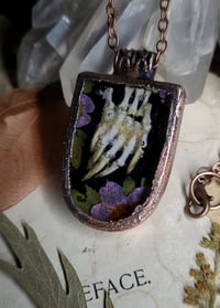 Image 1 of Turtle Claw and Floral Pendant
