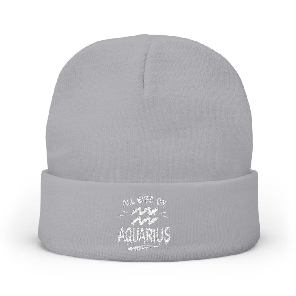Image of Embroidered 'All Eyes On Aquarius' Knit Beanie