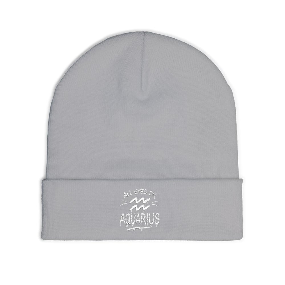 Image of Embroidered 'All Eyes On Aquarius' Knit Beanie