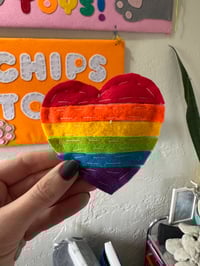 Rainbow heart catnip cat toy