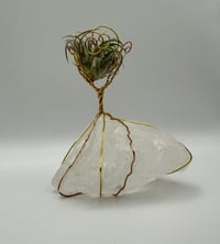 Image 1 of Simple Two Tone/Clear Quartz Air Plant on Stand