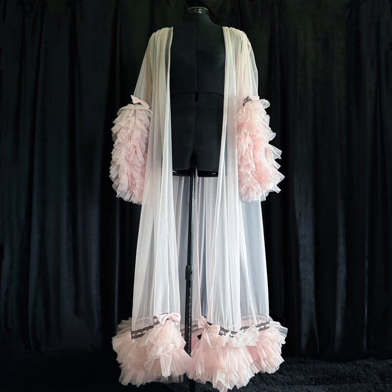 Full-Length Baby Doll nightie & robe set! Available in both Black and Light Pink PRE-ORDER Image 7