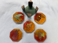 Image 1 of Resin Art Dragon Coaster Set