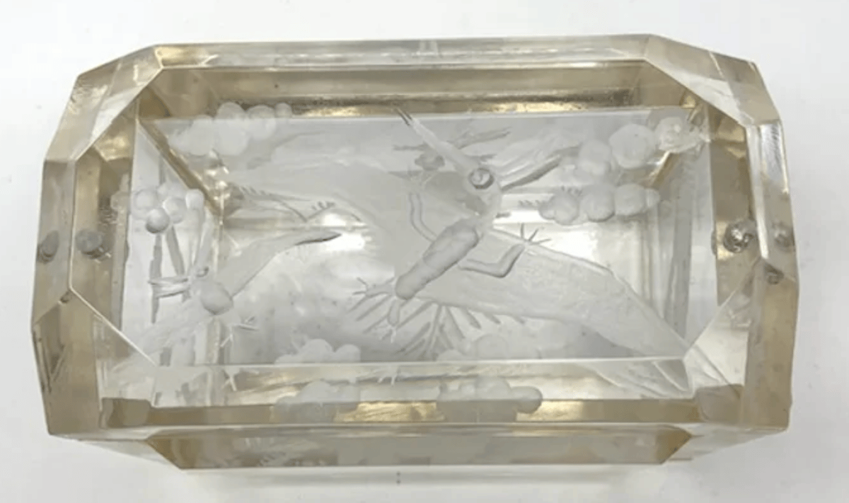 Image of Prehistoric Lucite Box- Double Petite in Aqua or Clear (Custom order only)