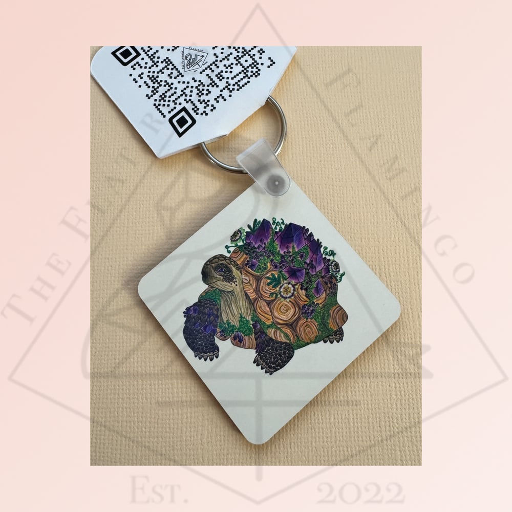 Image of Tortoise and Amethyst - Keychain
