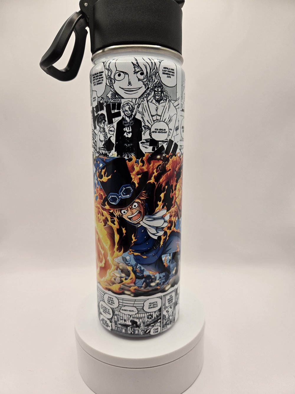 Image of 22oz Anime-Inspired Fire Fist Water Bottle Tumbler – Hydration With Main Character Energy