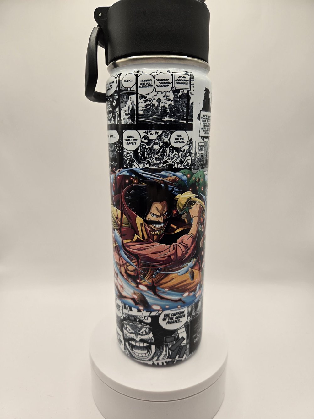 Image of Inferno Fist Resolve | Anime-Inspired Manga Panel Water Bottle