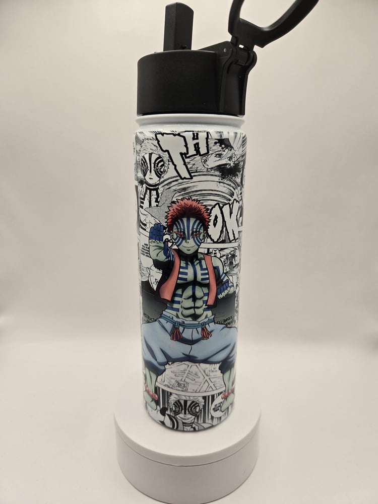 Image of Unyielding Strike Aura | Anime-Inspired Manga Panel Water Bottle