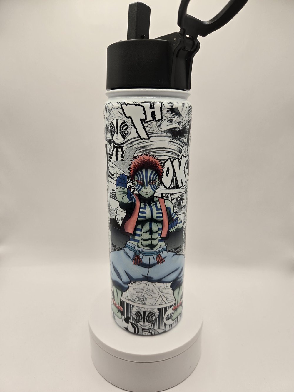 Image of Unyielding Strike Aura | Anime-Inspired Manga Panel Water Bottle