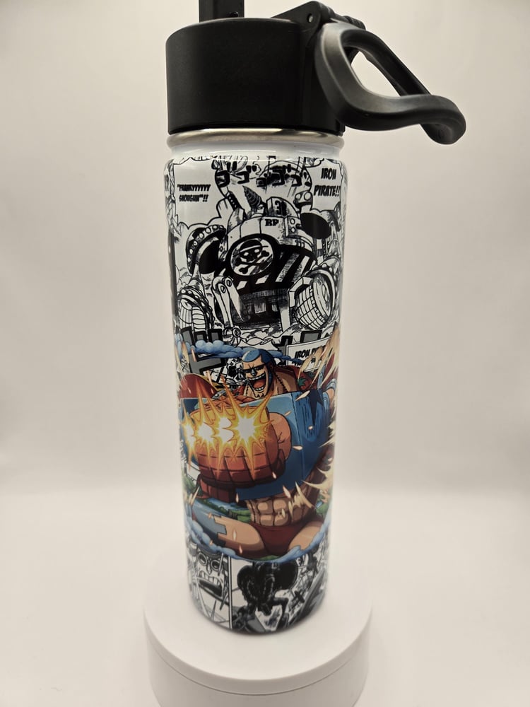 Image of Iron Resolve | Anime-Inspired Manga Panel Water Bottle