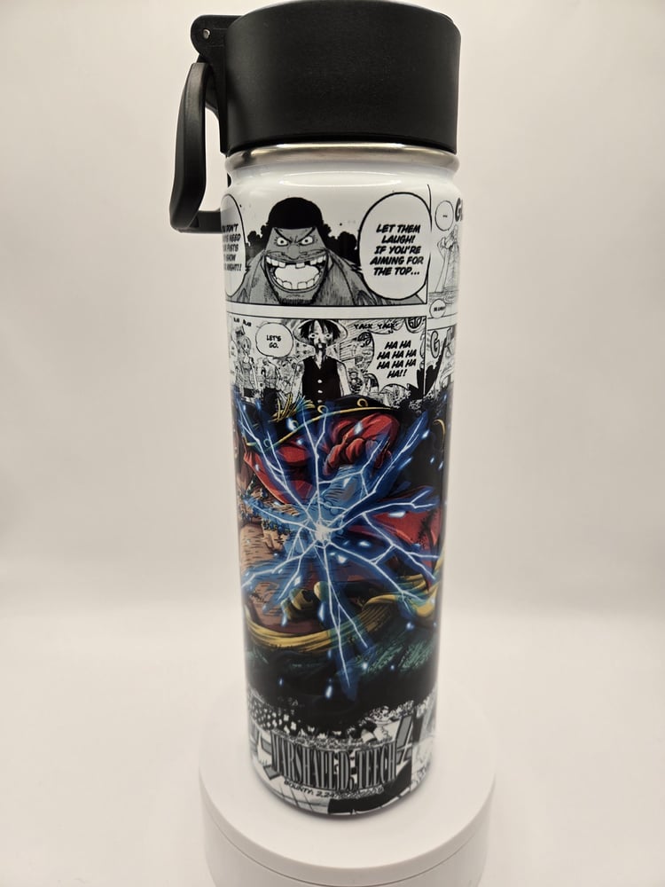 Image of Thunderbound Resolve | Anime-Inspired Manga Panel Water Bottle