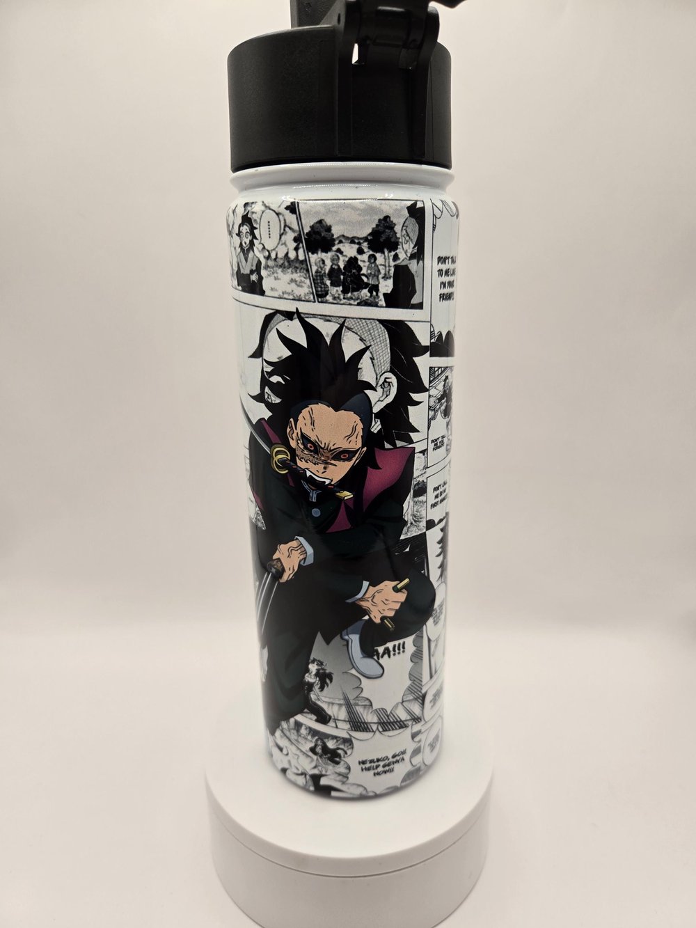 Image of Relentless Blade Energy | Anime-Inspired Manga Panel Water Bottle