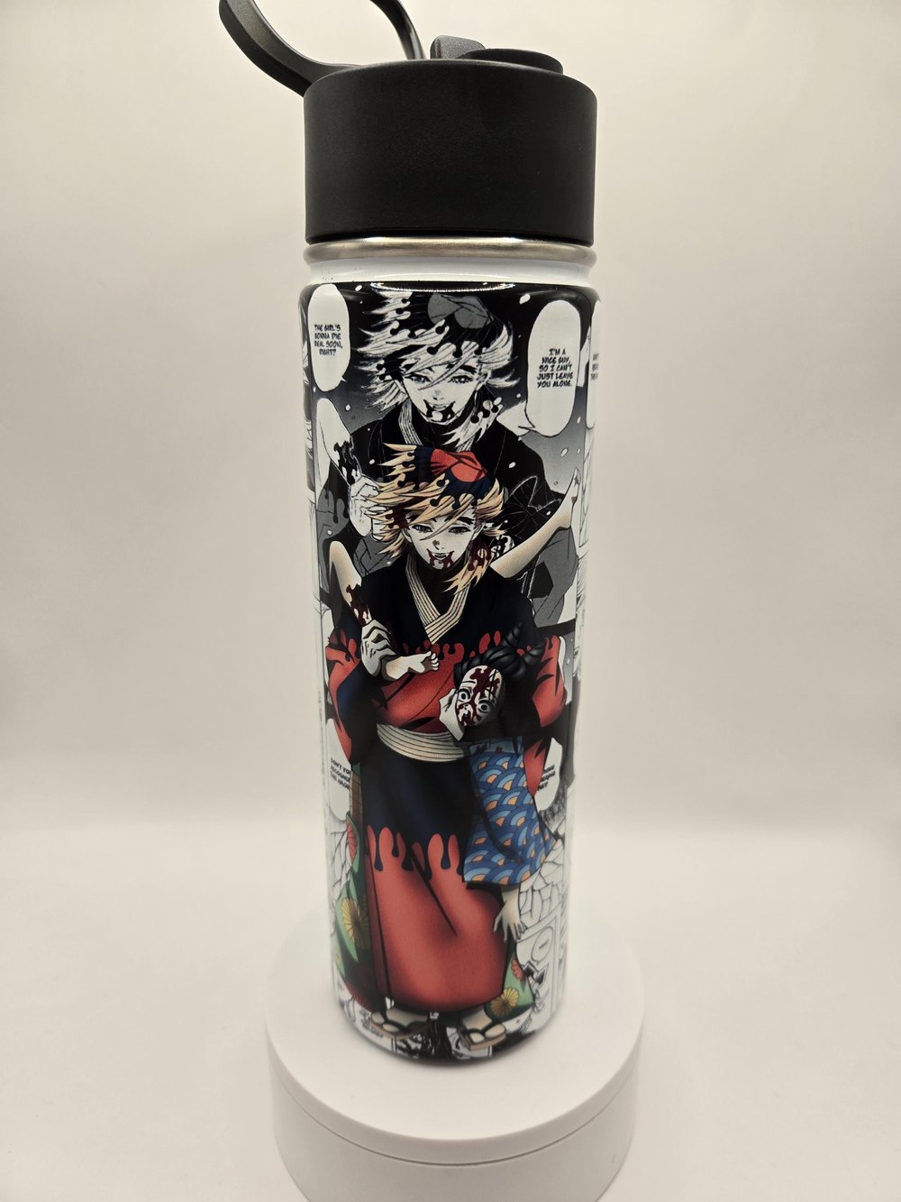 Image of Dark Manga Villain-Inspired Stainless Steel Water Bottle – Cold, Calculated, and Always in Control