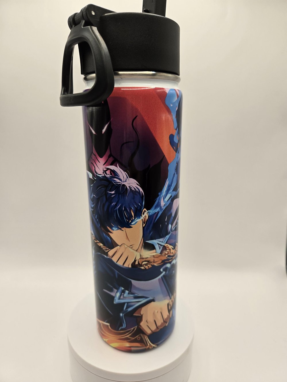 Image of Dark Anime Warrior Tumbler – 22oz Stainless Steel Water Bottle