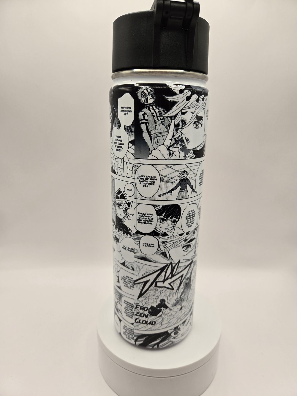 Image of Dark Manga Villain-Inspired Stainless Steel Water Bottle – Cold, Calculated, and Always in Control