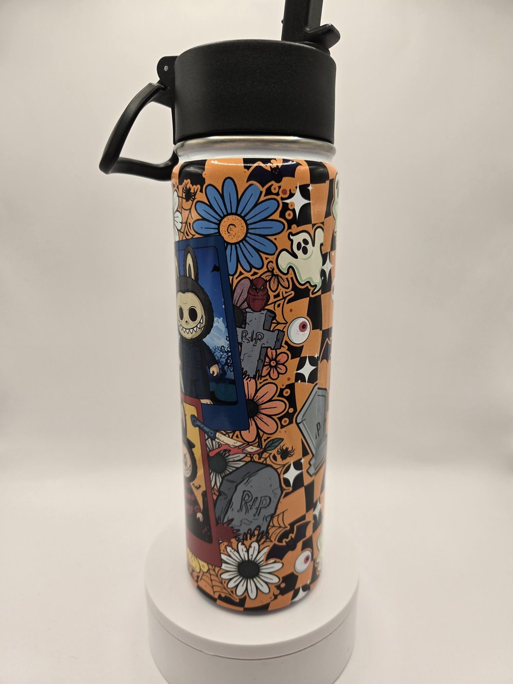 Image of Spooky Storybook Menace | Horror-Inspired Cartoon Art Water Bottle