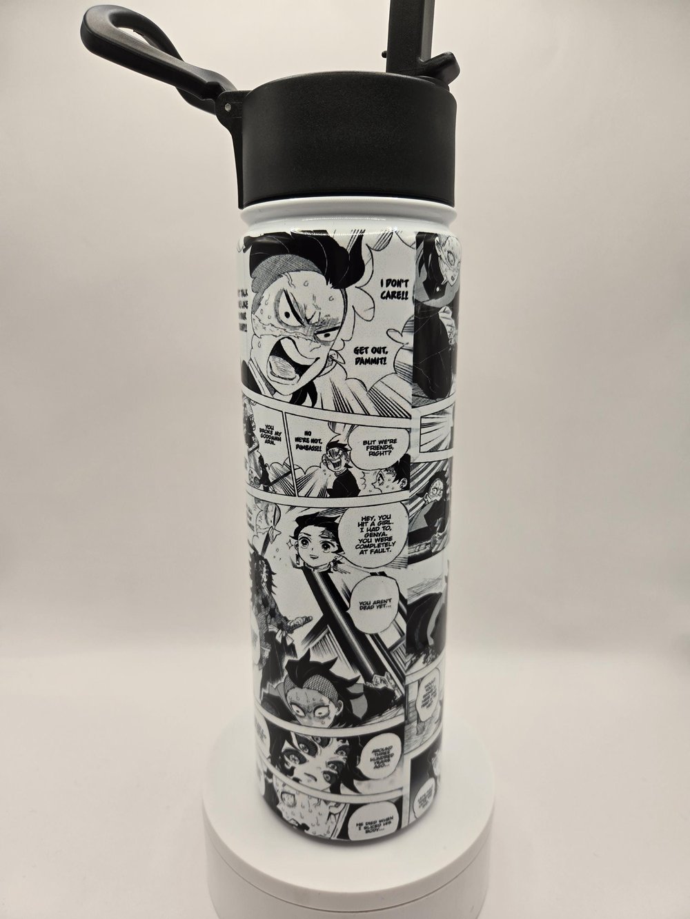 Image of Relentless Blade Energy | Anime-Inspired Manga Panel Water Bottle