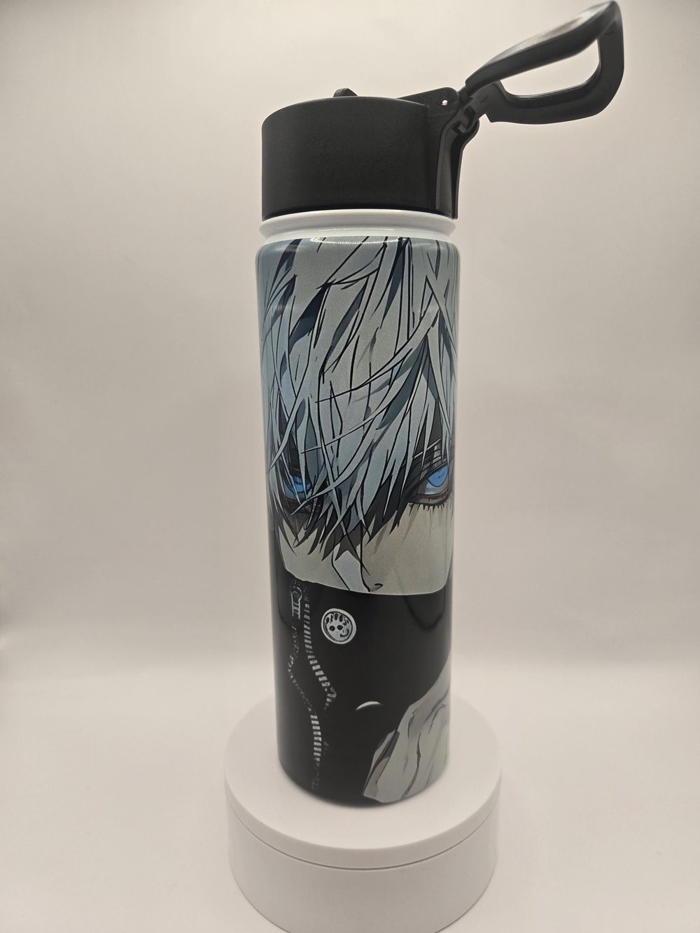 Image of Dark Ice Anime Ninja 22oz Stainless Steel Water Bottle – Cold-Blooded Hydration Mode Activated