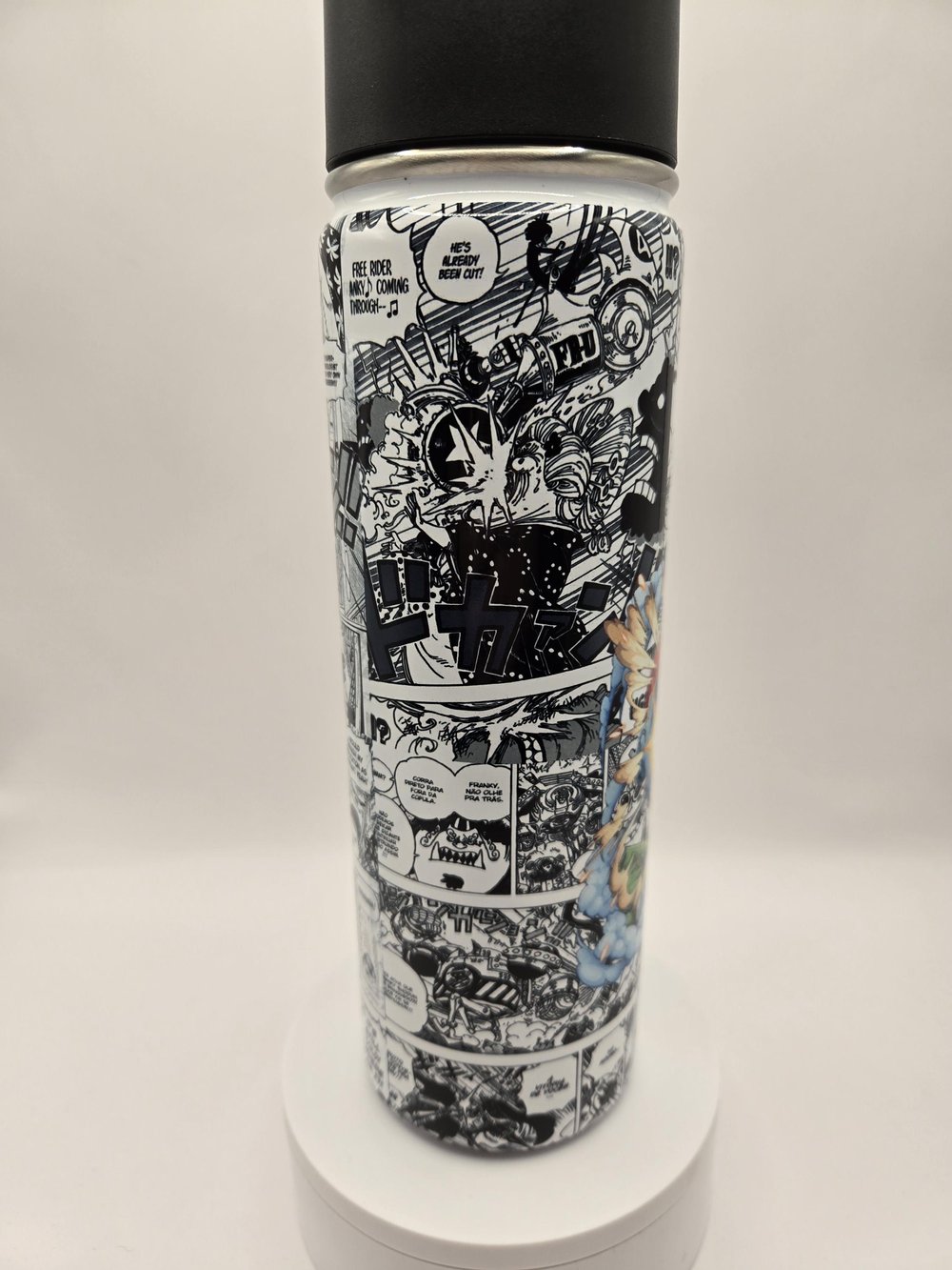 Image of Iron Resolve | Anime-Inspired Manga Panel Water Bottle