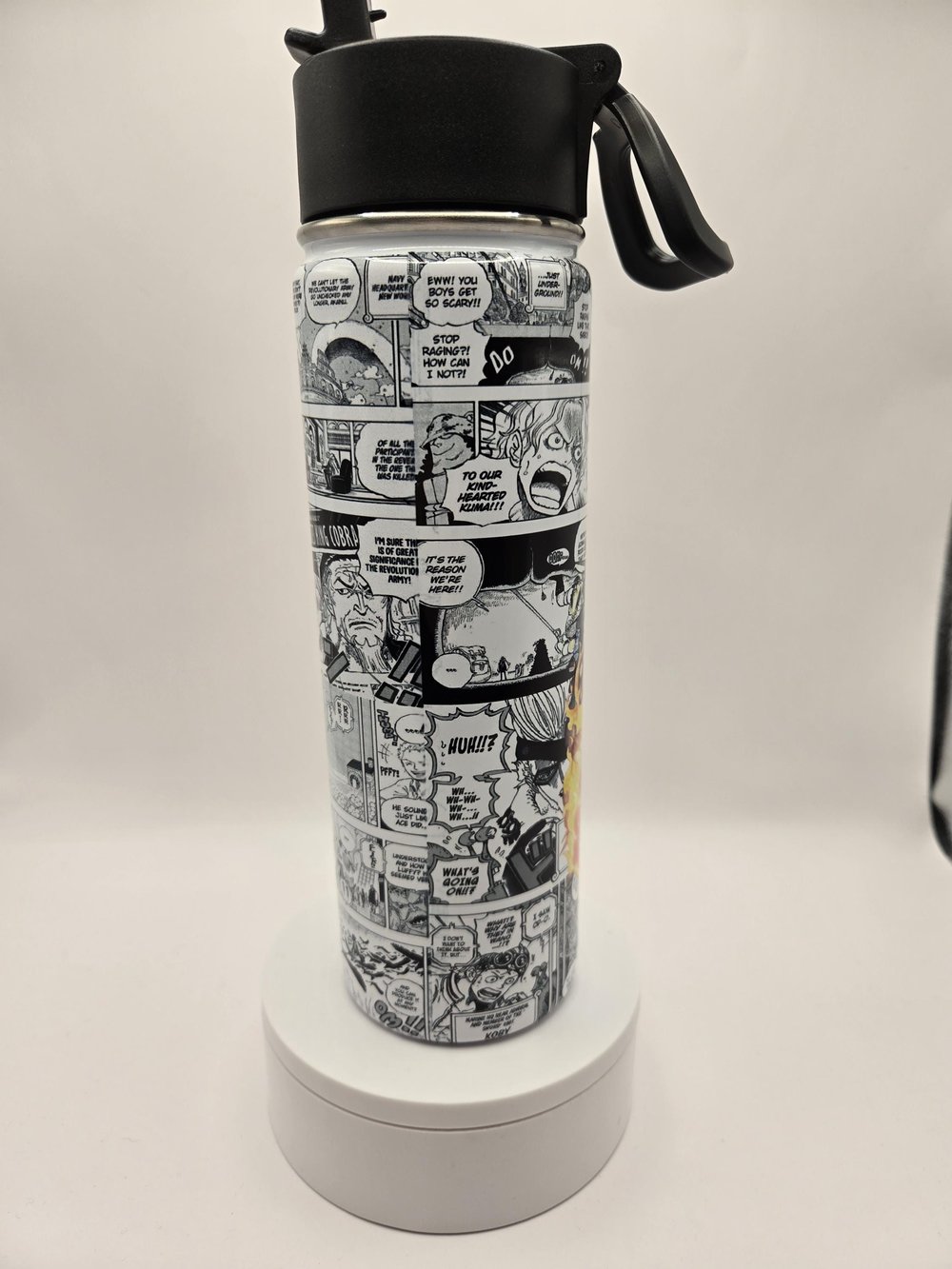 Image of 22oz Anime-Inspired Fire Fist Water Bottle Tumbler – Hydration With Main Character Energy