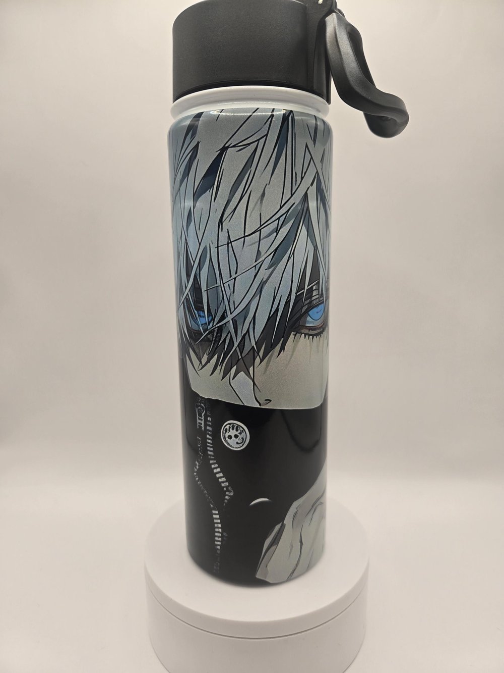 Image of Dark Ice Anime Ninja 22oz Stainless Steel Water Bottle – Cold-Blooded Hydration Mode Activated