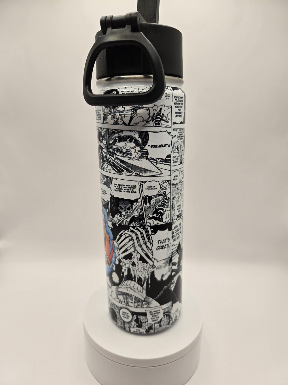 Image of Soulful Skeleton Vibes | Anime-Inspired Manga Panel Water Bottle
