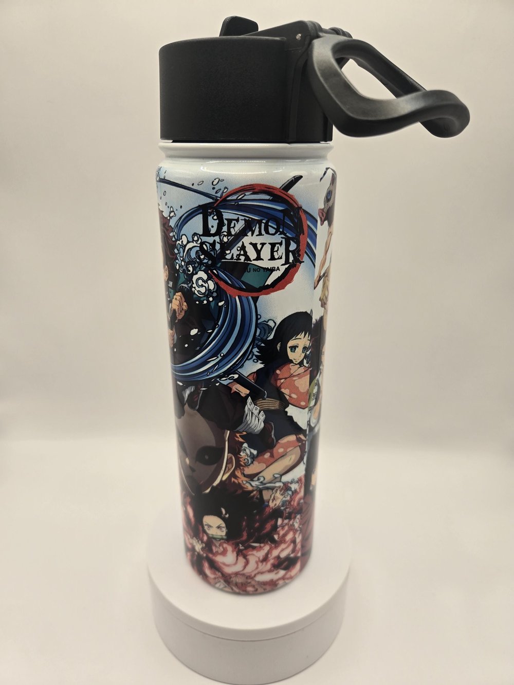 Image of Water Breathing Hero Anime Metal Water Bottle – 22oz | Flip-Top Straw Lid + Carry Handle