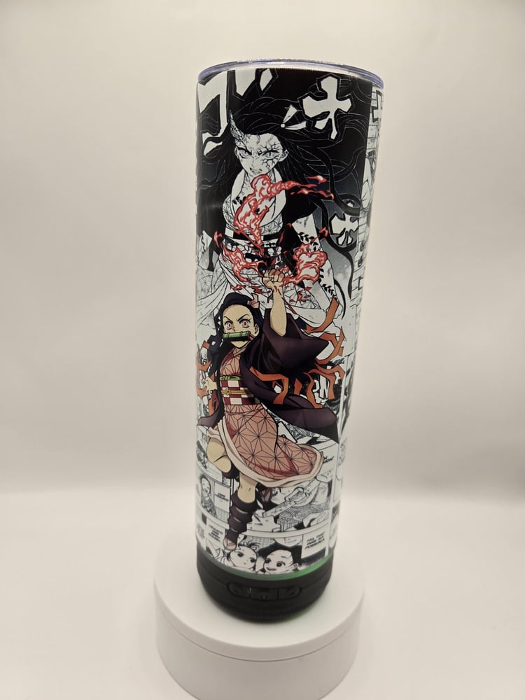 Image of 22oz “Tiny Sister Goes Beast Mode” Anime-Style Bluetooth Speaker Tumbler – Manga Chaos Edition