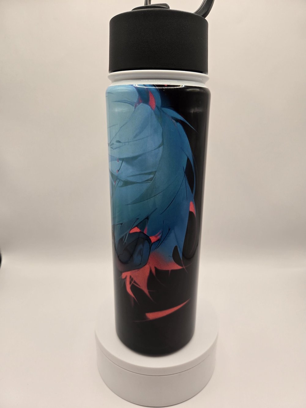 Image of One-Eyed Ghoul - Dark Anime Metal Water Bottle – 22oz | Flip-Top Straw Lid + Carry Handle