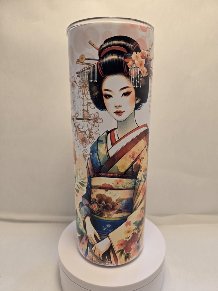 Image of Sakura Geisha 20oz Tumbler – Elegant Japanese-Inspired Insulated Drinkware