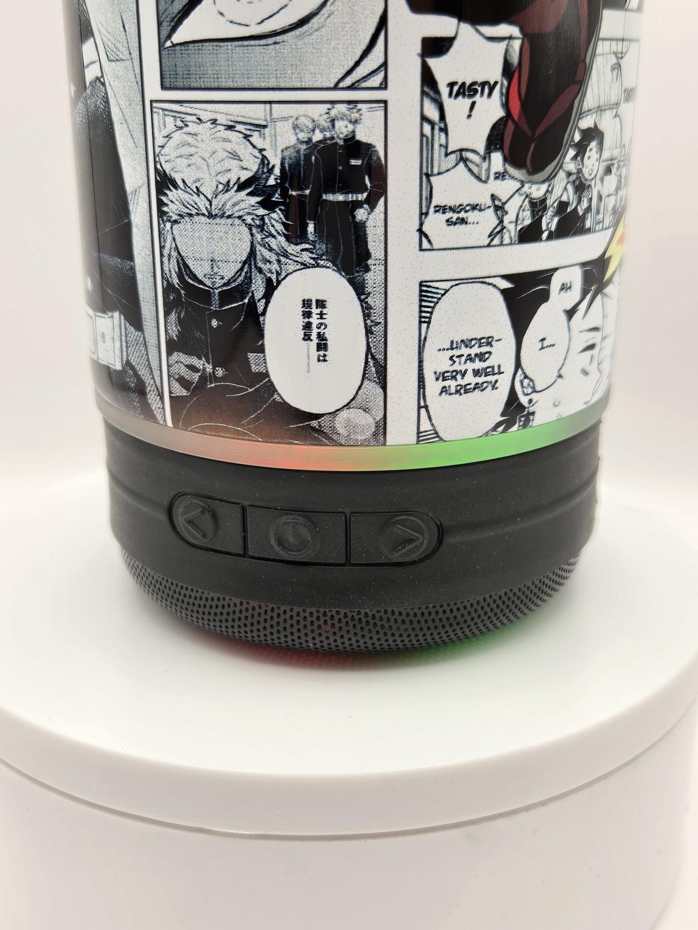 Image of 22oz “Flame Dad Energy” Anime-Style Bluetooth Speaker Tumbler – Burning Spirit Edition
