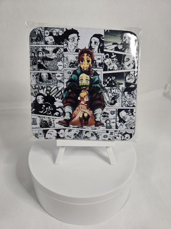 Image of Sibling Duo–Inspired Sublimated Coaster – Heartwarming Anime Decor