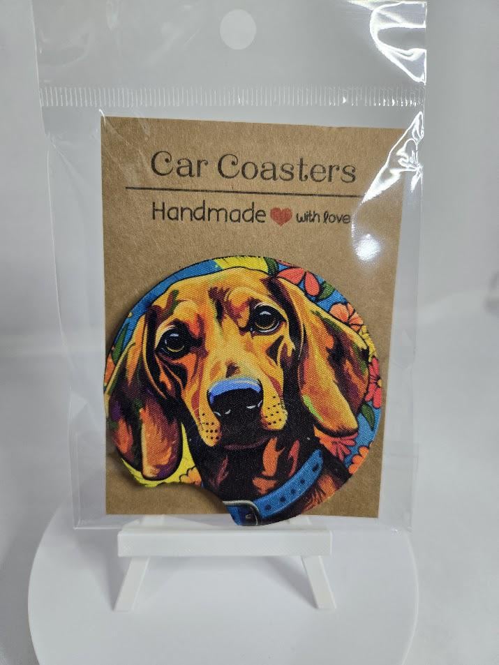 Image of Dachshund Car Coaster – Because Your Cup Holder Deserves a Little Wiener! - 1 pack