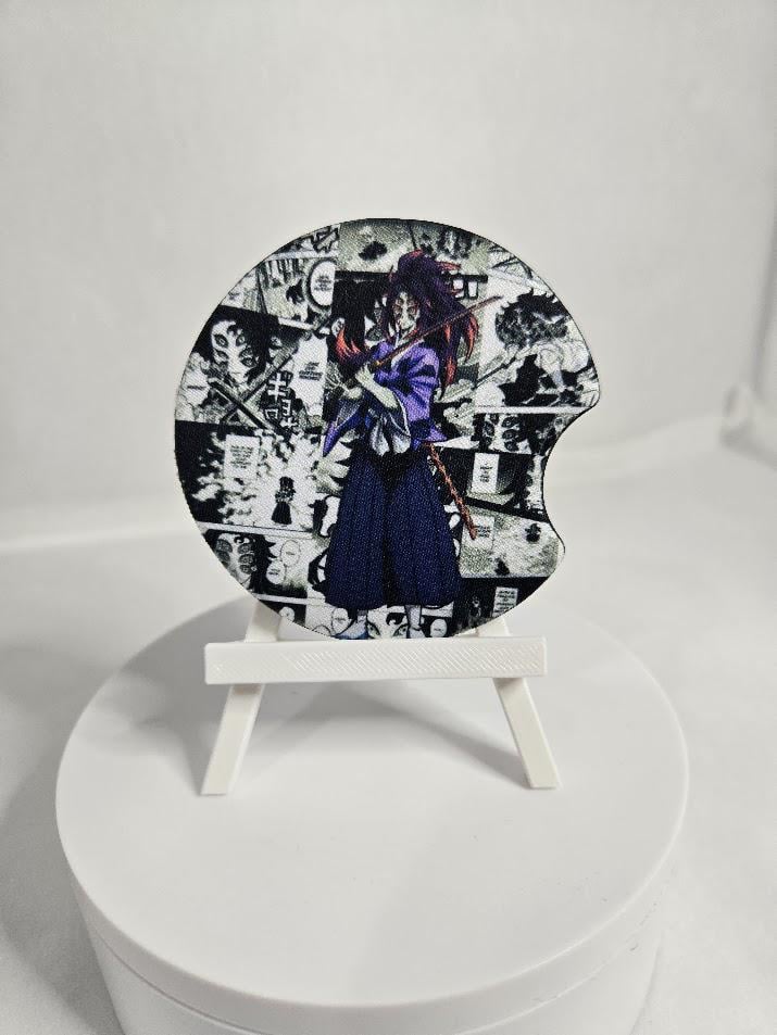 Image of Moonblade Warrior–Inspired Sublimated Car Coaster – Dark Anime Fan Gift