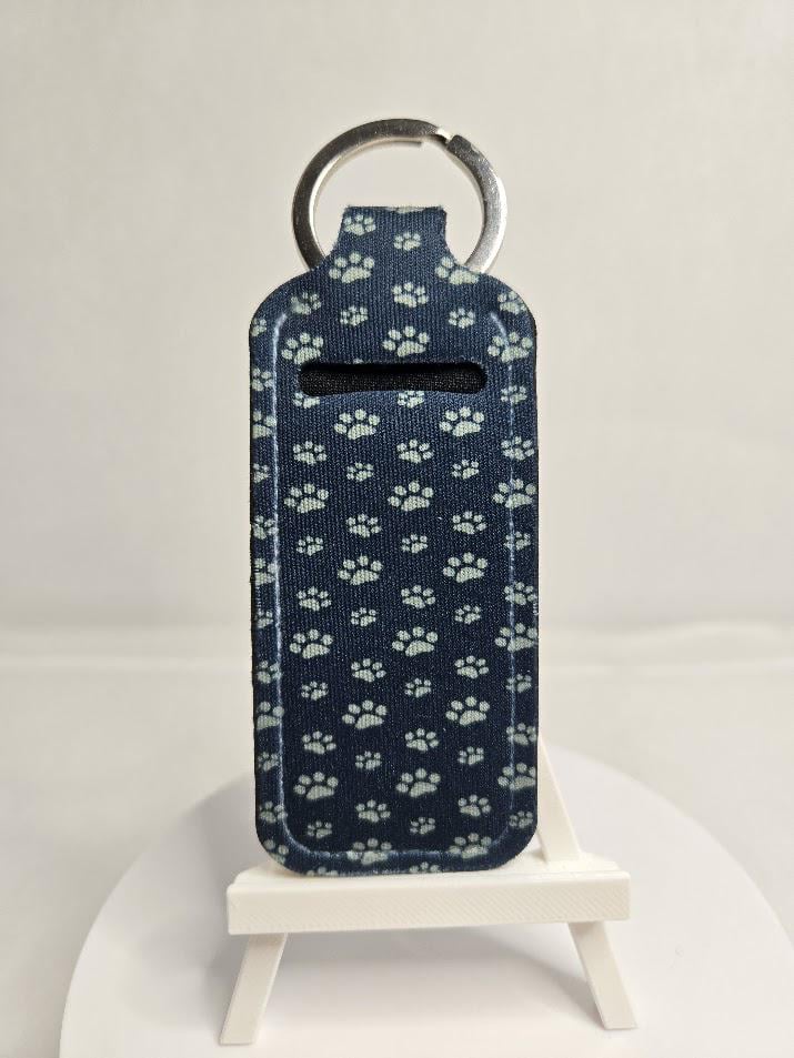 Image of Light Blue Paw Print Chapstick Holder – Keep Your Lip Balm on a Short Leash!