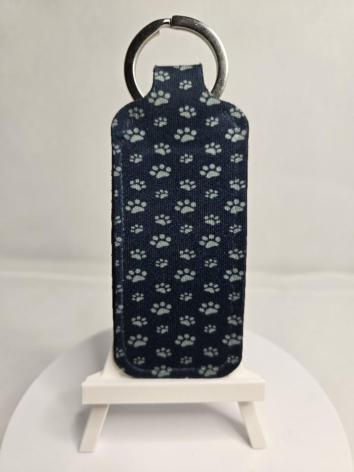 Image of Light Blue Paw Print Chapstick Holder – Keep Your Lip Balm on a Short Leash!