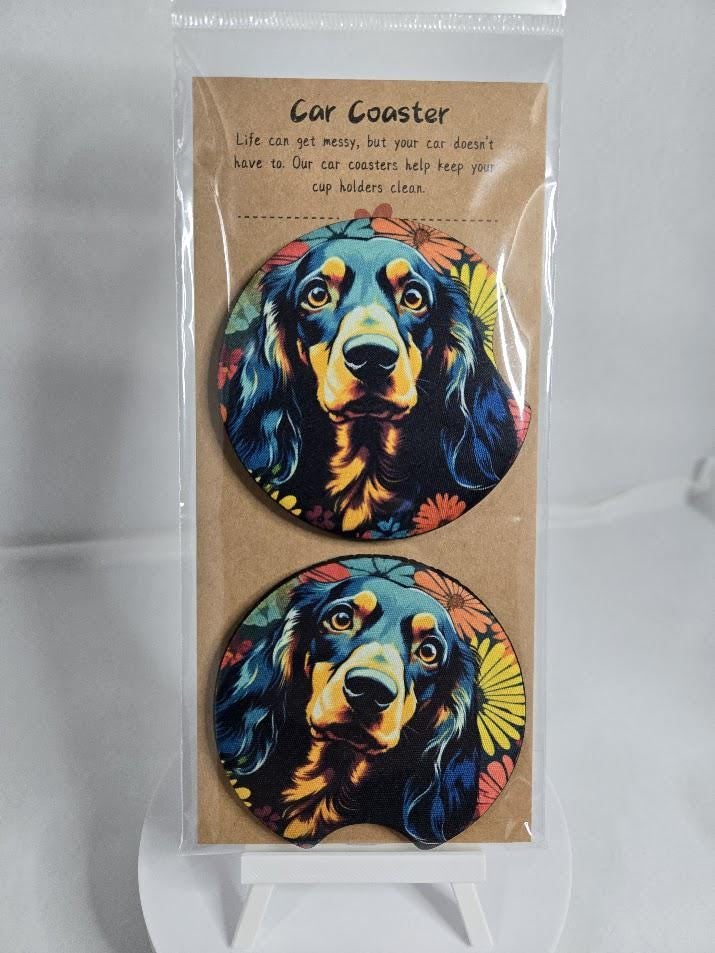 Image of Dachshund Car Coaster – Because Your Cup Holder Deserves a Little Wiener! - 2 pack
