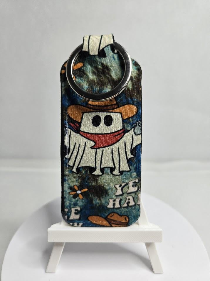 Image of Yeehaw! Ghost with a Cowboy Hat Chapstick Holder – Spooky & Western Fun!
