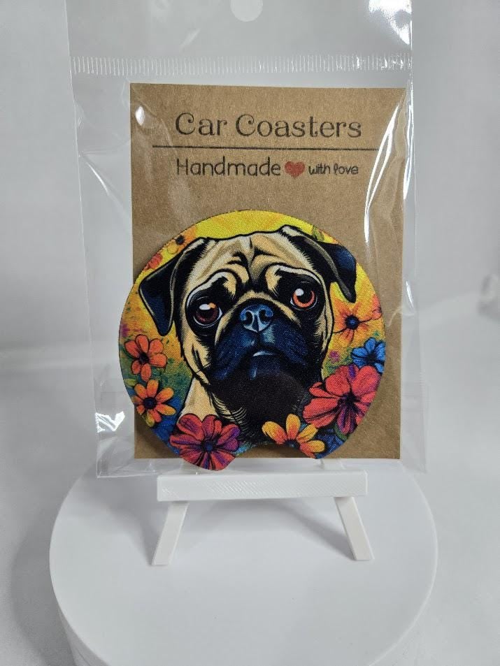 Image of Pug Life Car Coaster – Because Your Cup Holder Needs a Wingman