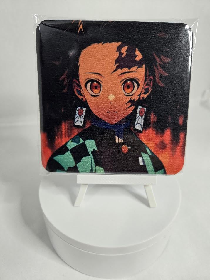 Image of Determined Hero–Inspired Close-Up Face Sublimated Coaster – Anime Fan Must-Have!
