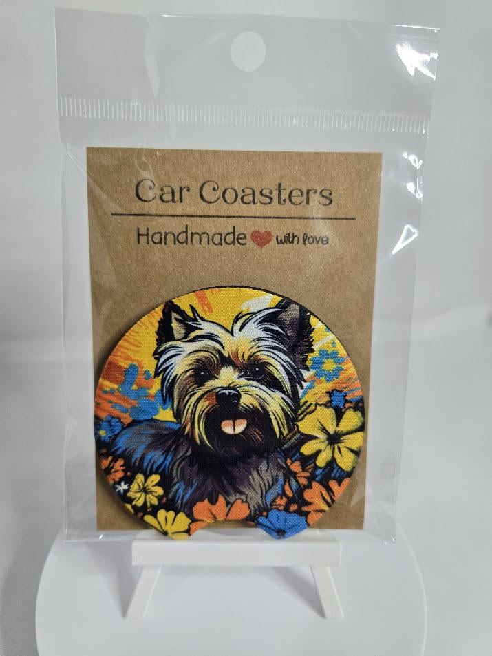 Image of Yorkshire Terrier Car Coaster – A Tiny Yorkie for Your Cup Holder! - 1 pack