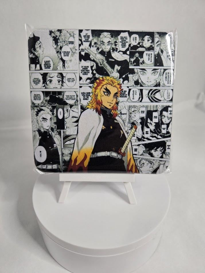 Image of Flame Warrior–Inspired Sublimated Coaster – Bold Anime-Style Decor