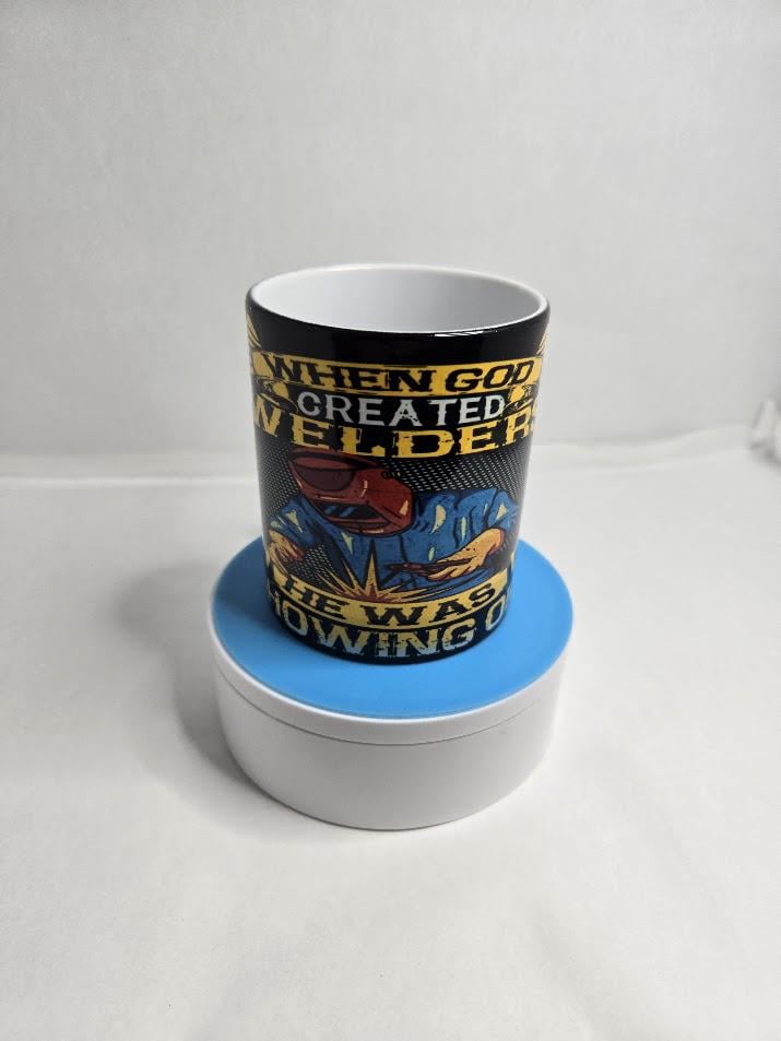 Image of 11 oz "When God Created Welders, He Was Showing Off" Mug - For the Metal Magician