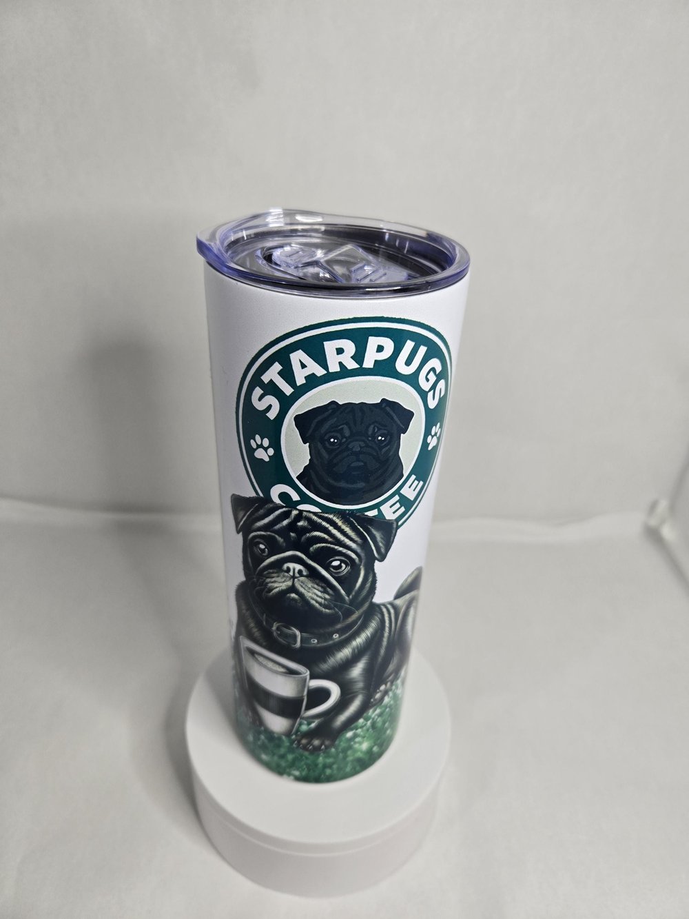 Image of 20 OZ Starbucks Inspired "Star Pugs" Coffee Tumbler
