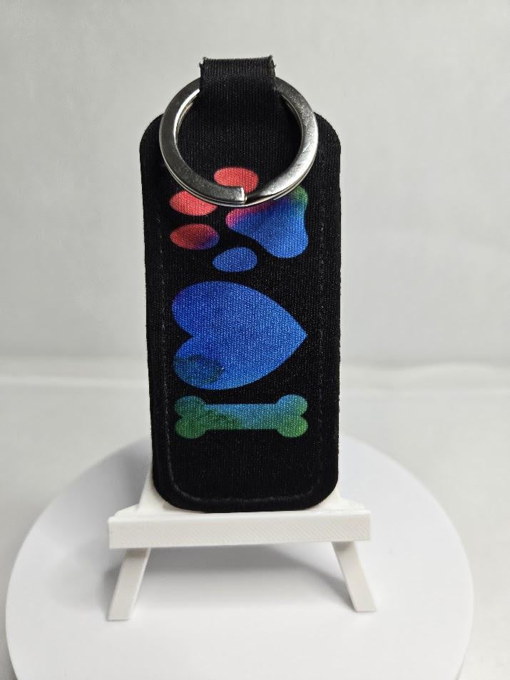 Image of Rainbow "I Love Dogs" Chapstick Holder – For Dog Lovers Who Stay Hydrated!